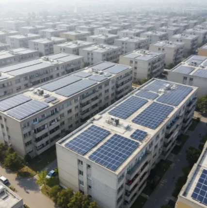 Logements sociaux équipés de panneaux solaires Subsol